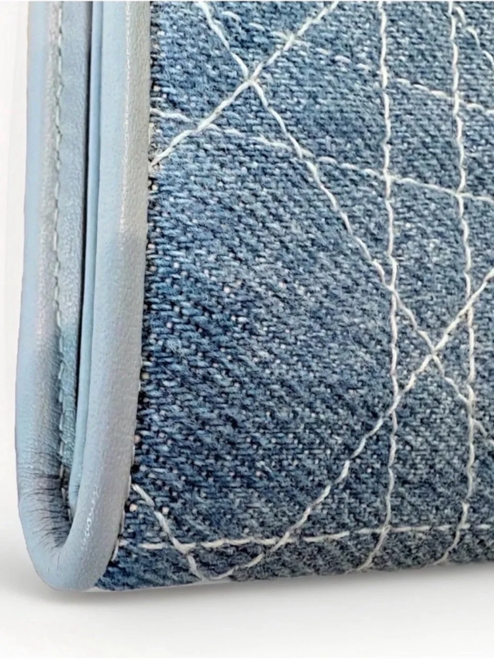 Christian Dior Vintage Blue Denim Wallet | Cannage Stitching | Y2K Rare
